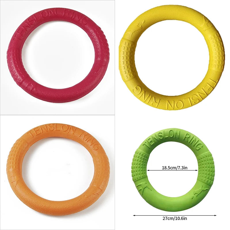 Dog Ring Toys Rubber Chewing Flying Floating Fetch Toys