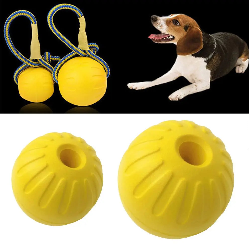 Yellow Rubber Ball Pet Dog Training Chew Play Fetch Toys