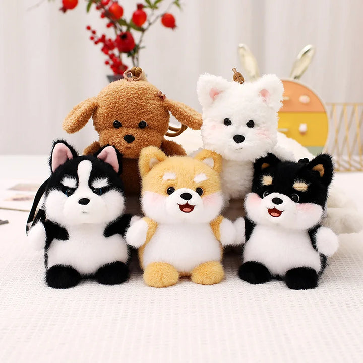 Dog Plush Toy Pendant Teddy Husky  Dolls Car Decor