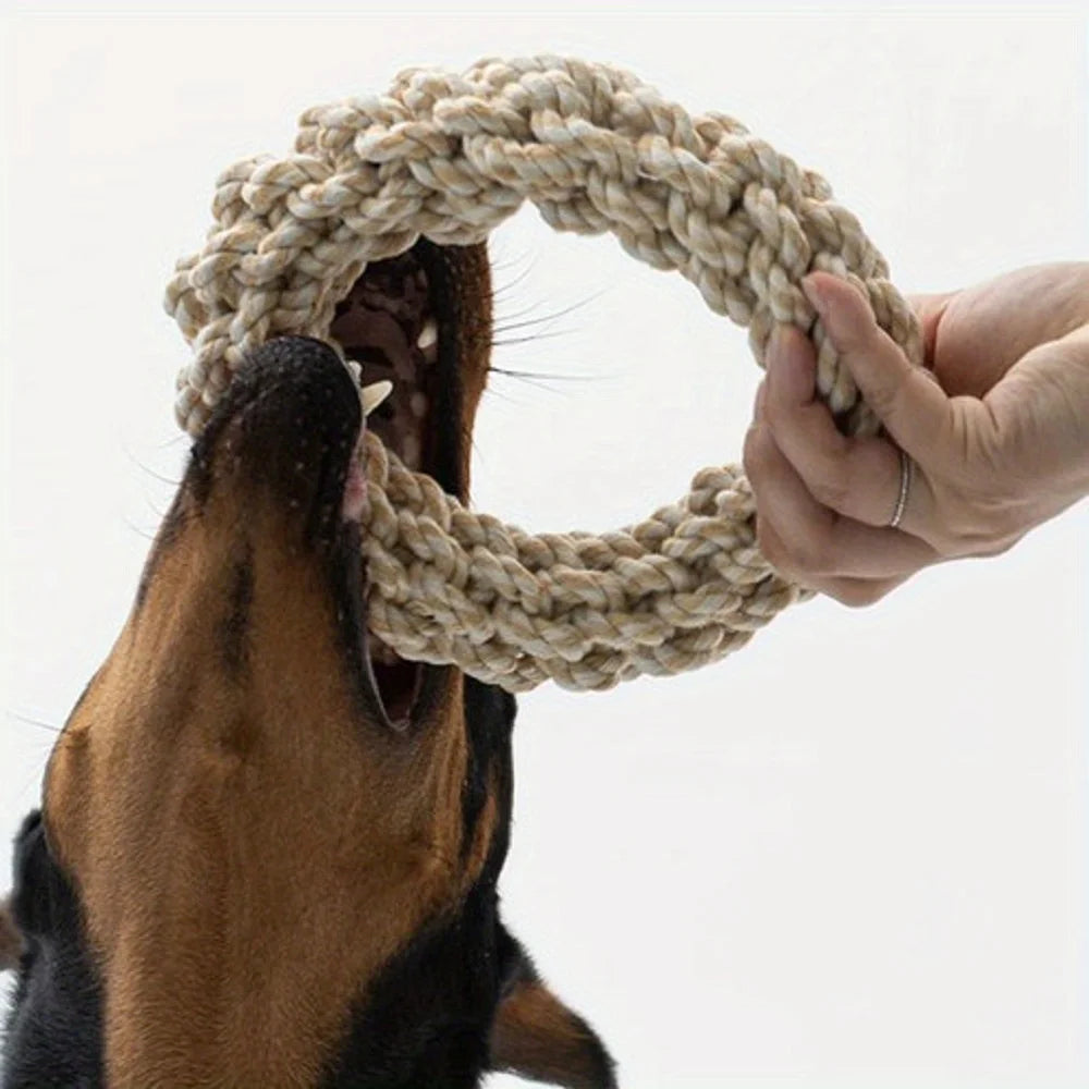 Durable Rope Dog Chew Toy-Twisted Ring Design toys