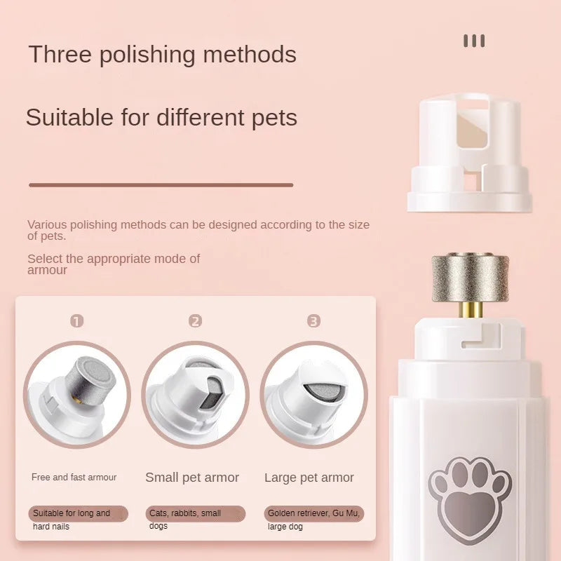 Electric Dog Nail Grinder Wheel LED Light Trimmers for Cat Dog