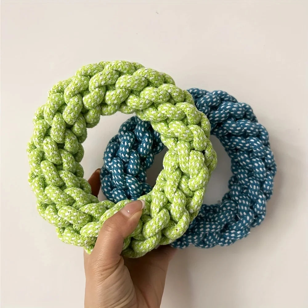 Durable Rope Dog Chew Toy-Twisted Ring Design toys