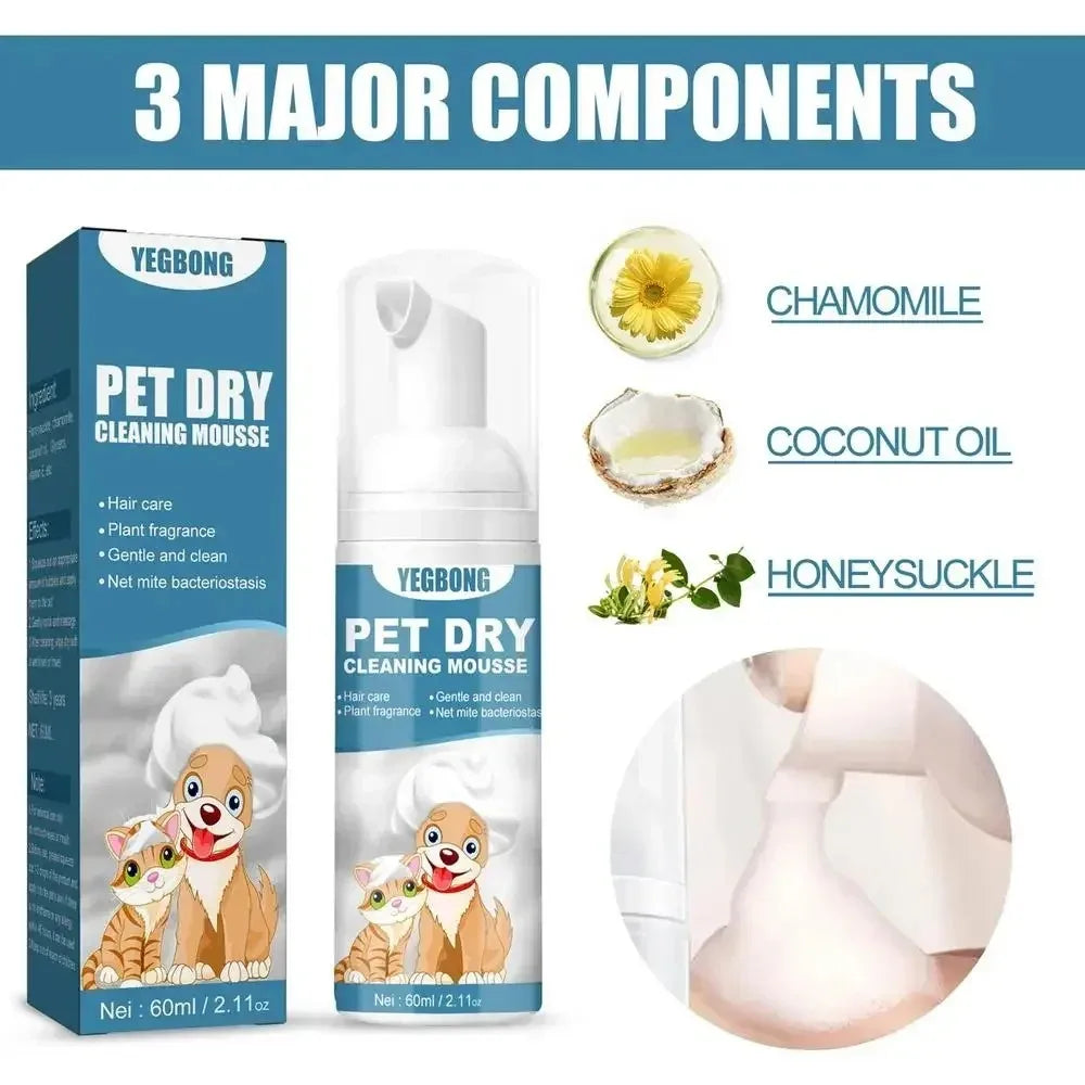 Yegbong Pet Dry Shampoo No Rinse Waterless Wash