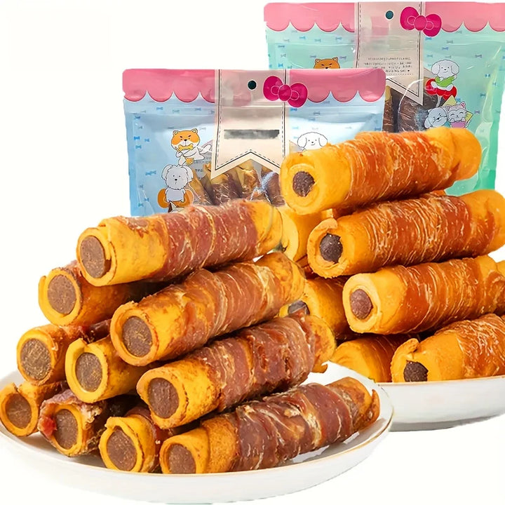 Chicken Wrapped Cowhide Chocolate Stick Meat Dog