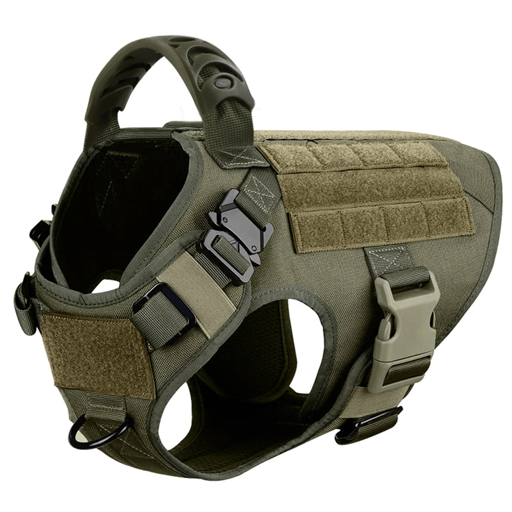 Military Large Dog Harness Pet Leash Collar
