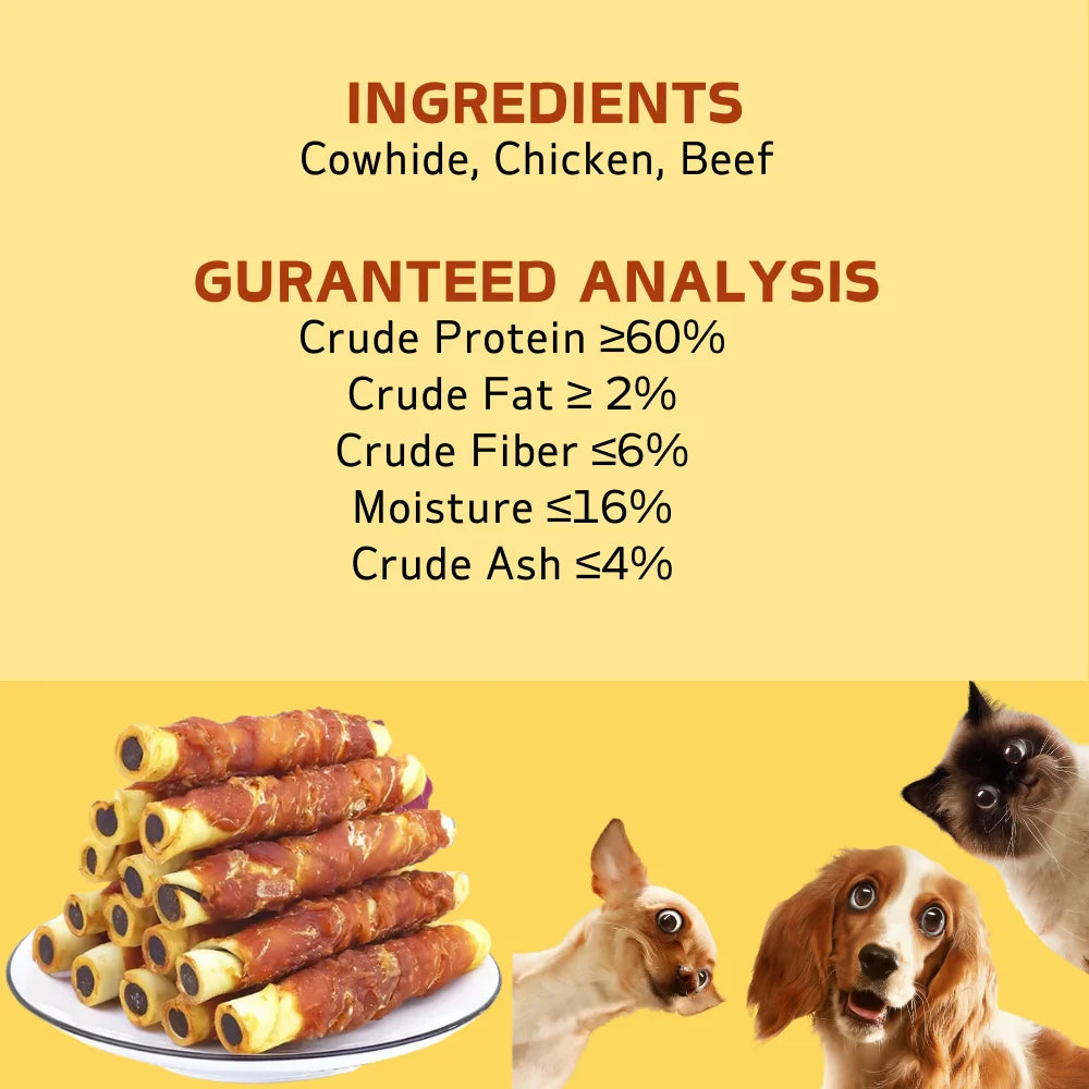Chicken Wrapped Cowhide Chocolate Stick Meat Dog
