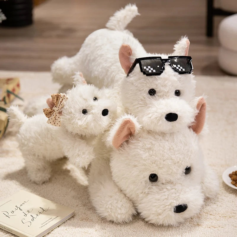 Fluffy Hair West Highland Dog Terrier Plushie Pillow