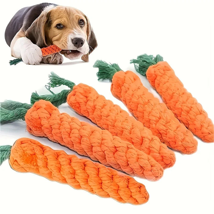Carrot-Shaped Dog Chew Toys Durable Polyester Fetch Toys