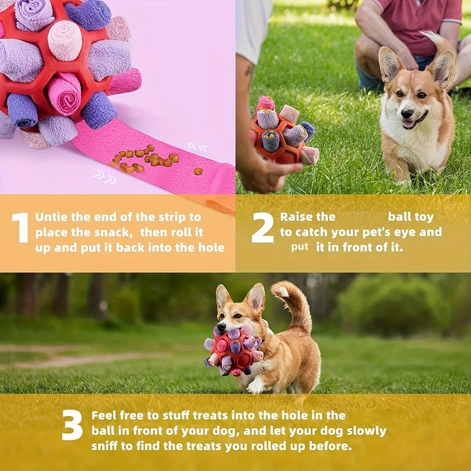 Interactive Dog Toy Sniffing Ball for Hiding Treats Treat Toys