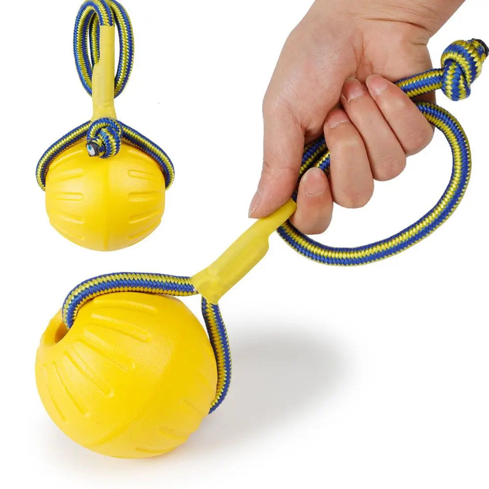 Yellow Rubber Ball Pet Dog Training Chew Play Fetch Toys