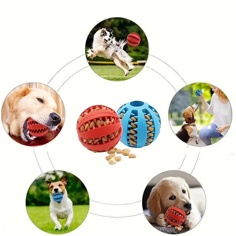 Interactive Dog Chew Toys Treat Dispenser Cleaning Balls