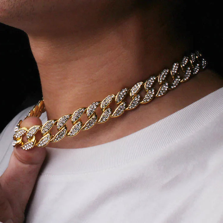 Dog Cuban Gold Chain Luxury Diamond Dog Collar Leash
