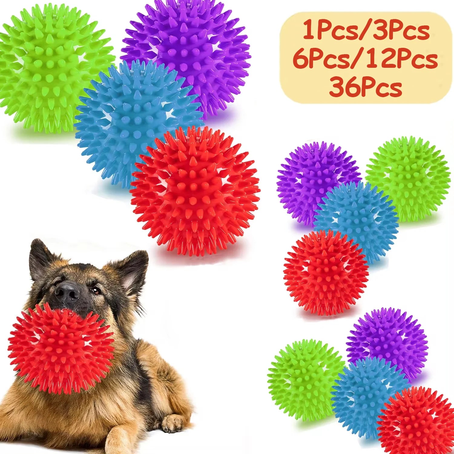 Dog Toys Spiky Balls Cleans Teeth and Gum Chewers