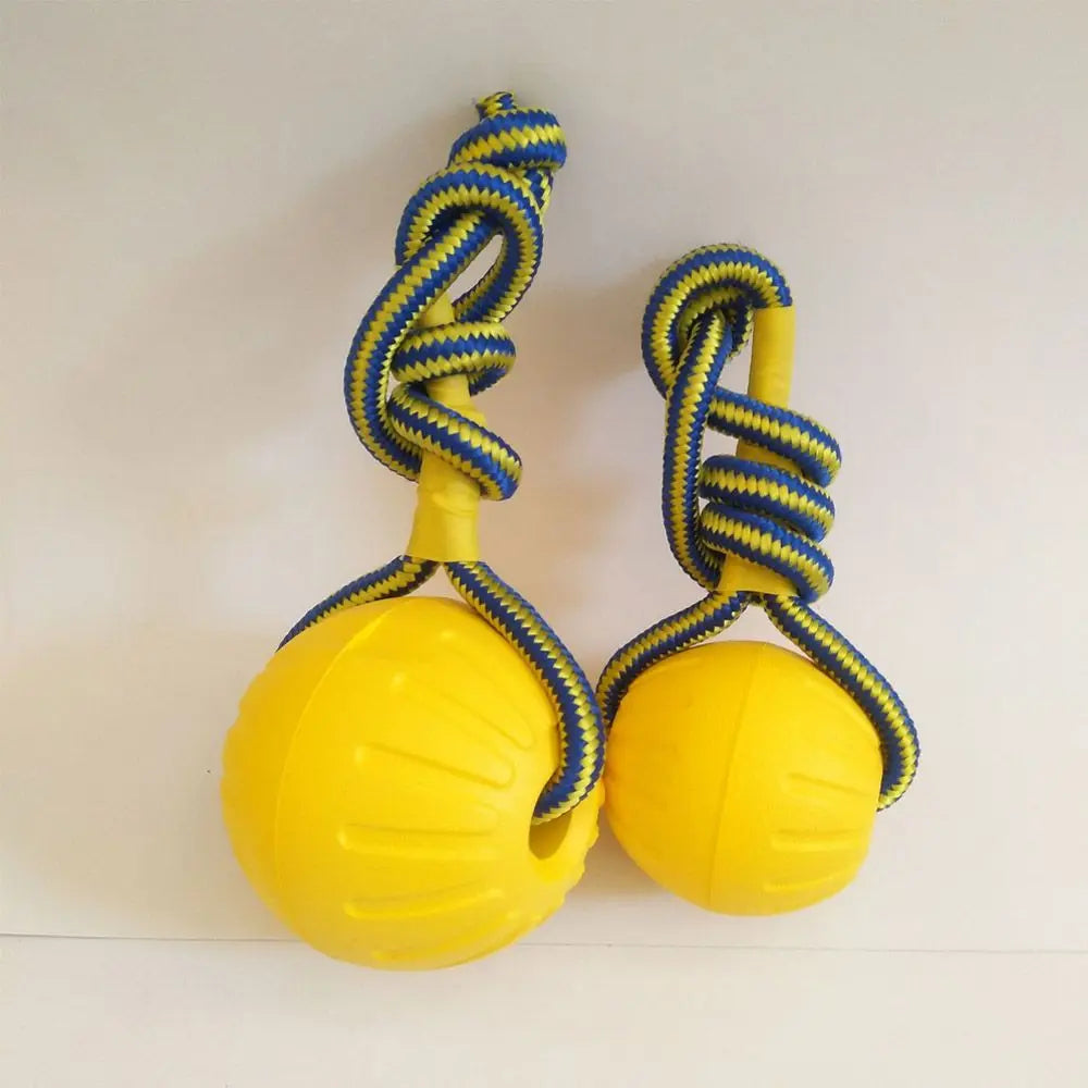 Yellow Rubber Ball Pet Dog Training Chew Play Fetch Toys