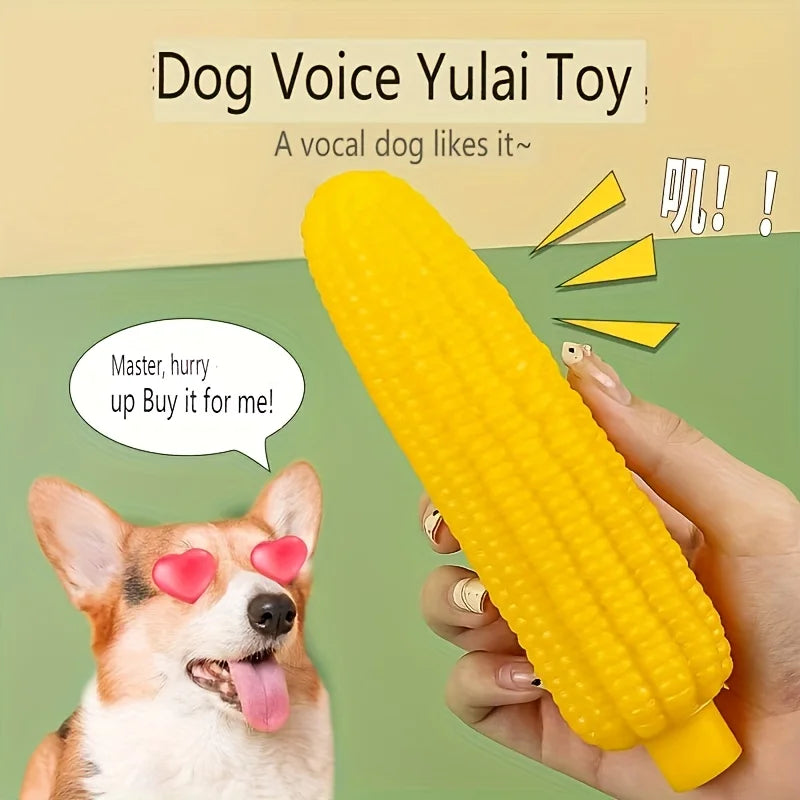 Dog Chew Toy Heavy-Duty Rubber Bone Corn Puppies