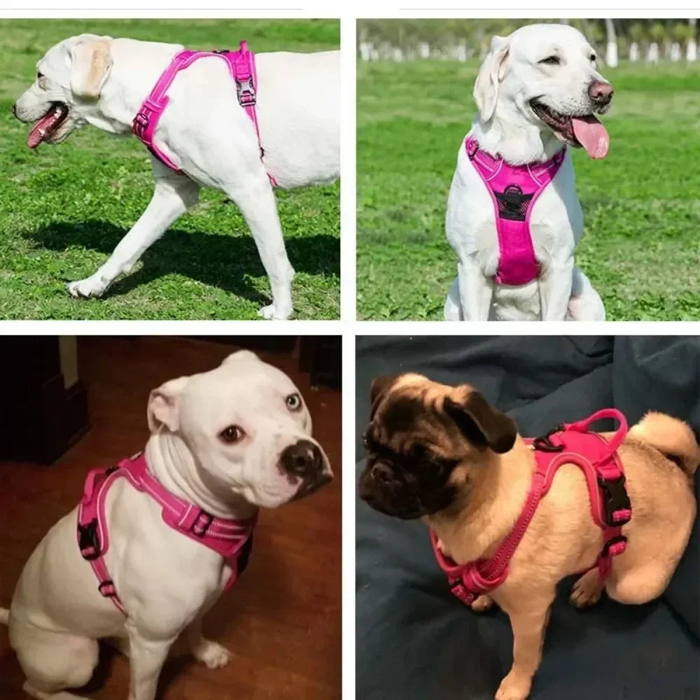 Reflective Breathable Vest Chest Strap Leash Pet Collar