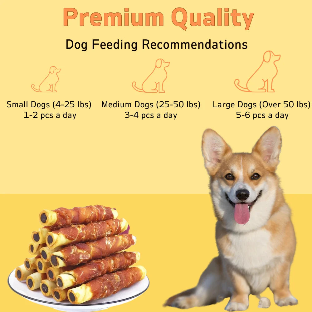 Chicken Wrapped Cowhide Chocolate Stick Meat Dog