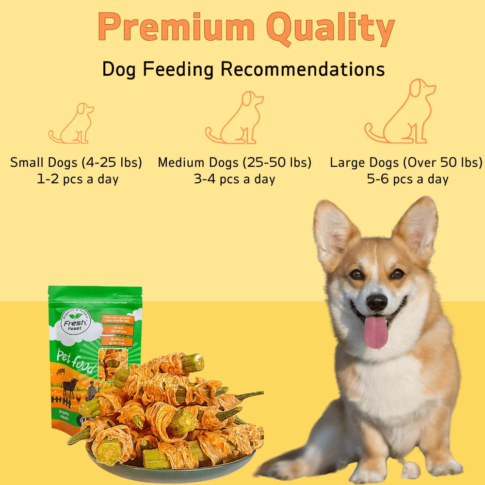 Wrapped Okra All Natural Ingredients Natural Dog Treats