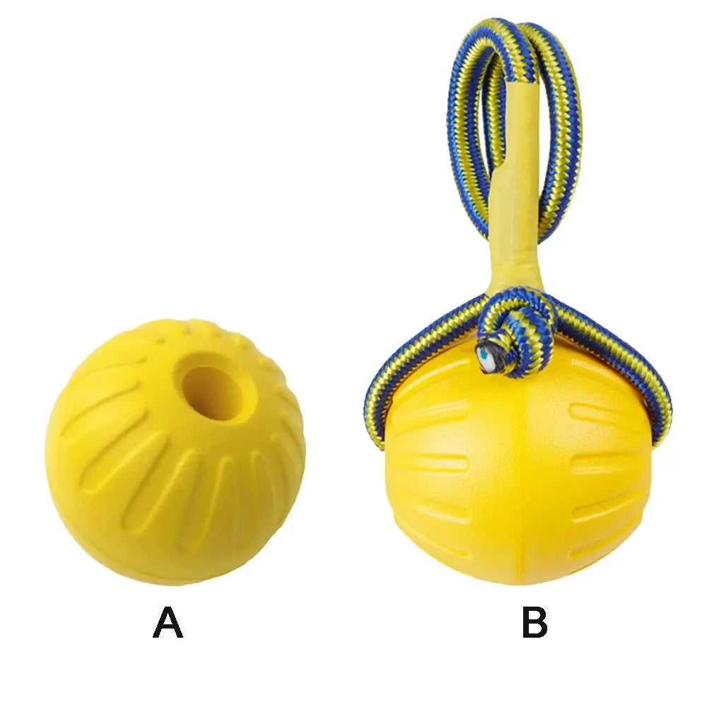 Yellow Rubber Ball Pet Dog Training Chew Play Fetch Toys