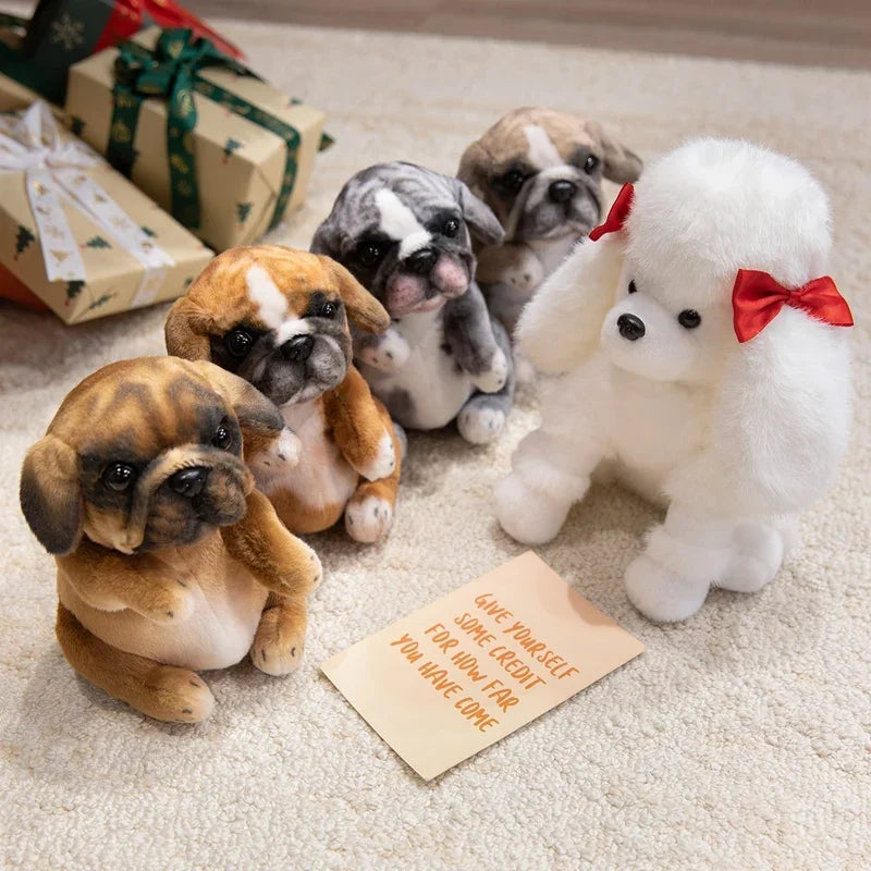 Hot Sale Realistic Sitting Poodle Pug Puppy Plush Toys