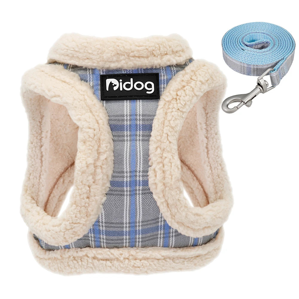 Winter Warm Dog Harness Vest Soft Leash Pet Collar