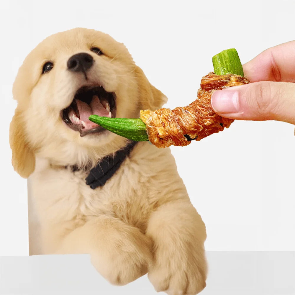 Wrapped Okra All Natural Ingredients Natural Dog Treats