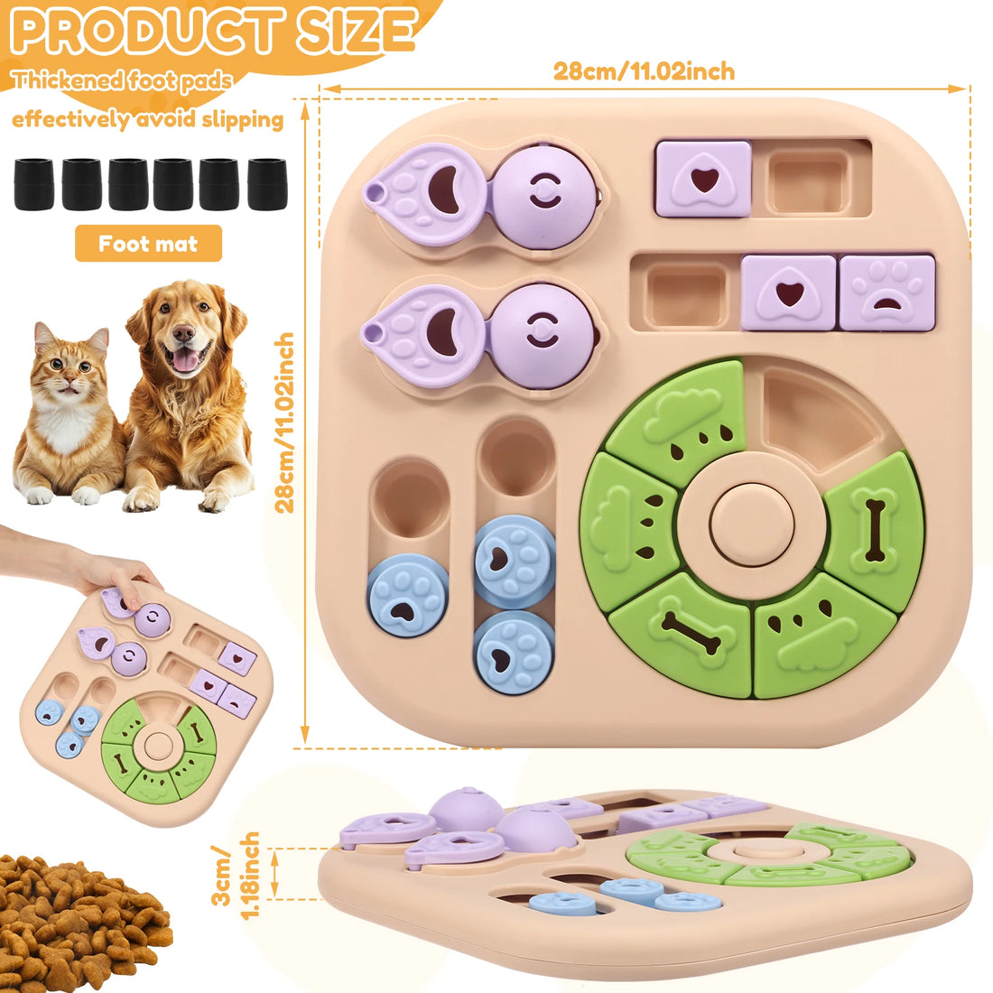 Dog Puzzle Toys Slow Feeder Interactive Food Tray Dogs