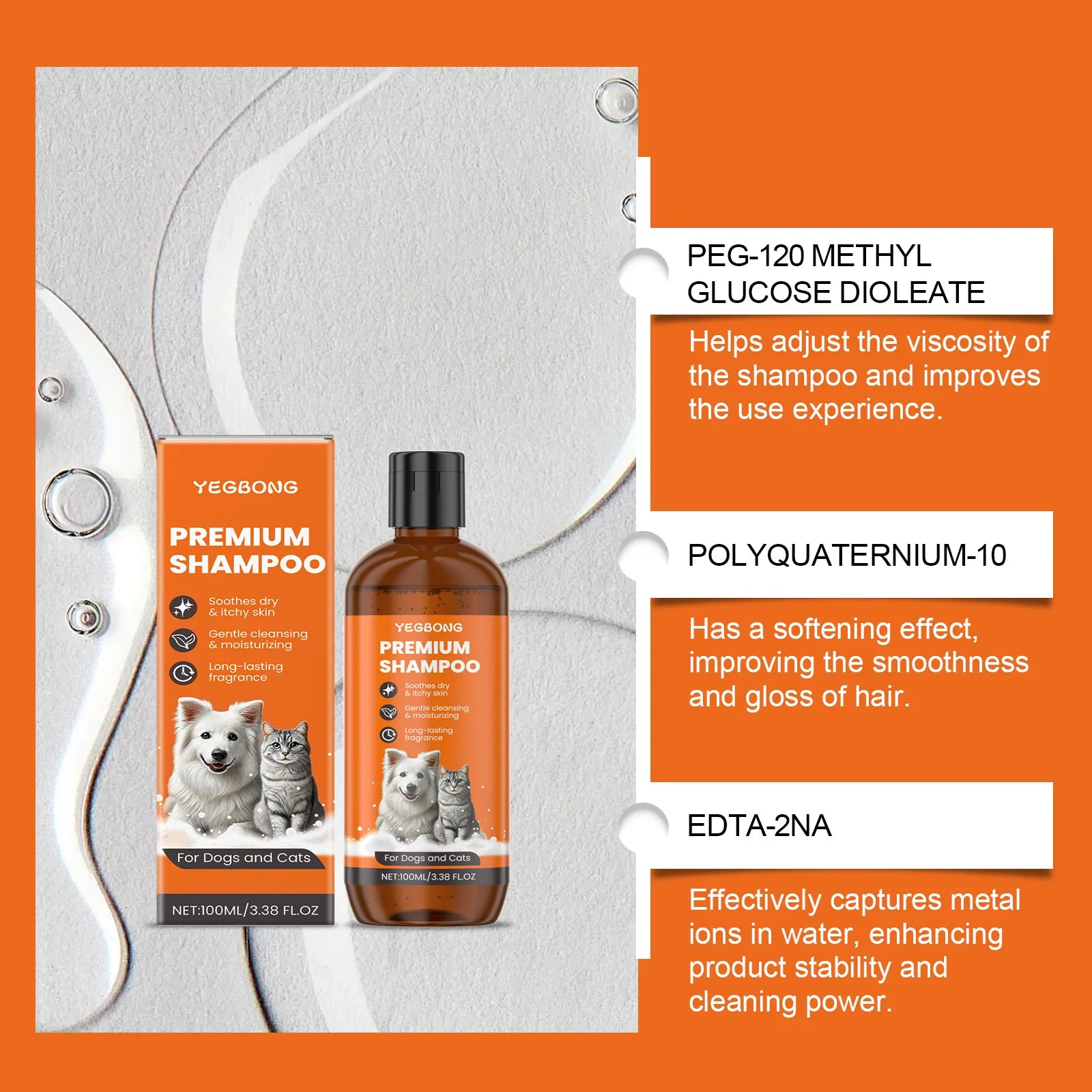 Natural Pet Shampoo for Dogs & Cats Coconut Oil