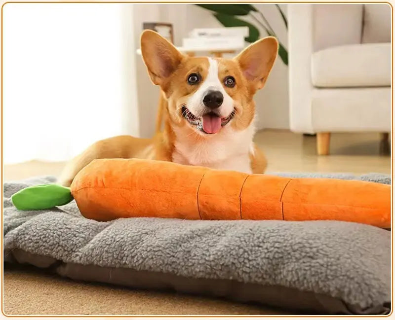 Dog Toy Pet Carrot Plush Toy Vegetable Chew Toy