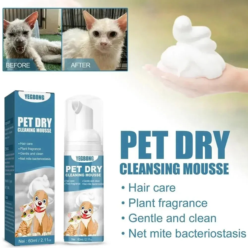 Yegbong Pet Dry Shampoo No Rinse Waterless Wash