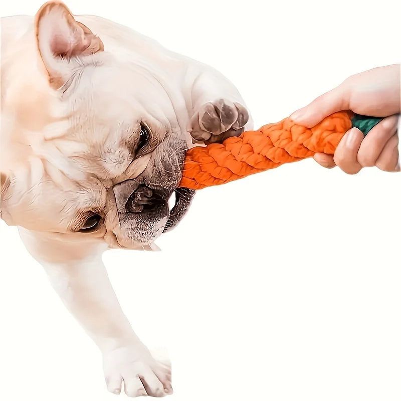 Carrot-Shaped Dog Chew Toys Durable Polyester Fetch Toys