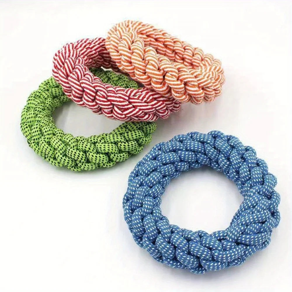 Durable Rope Dog Chew Toy-Twisted Ring Design toys