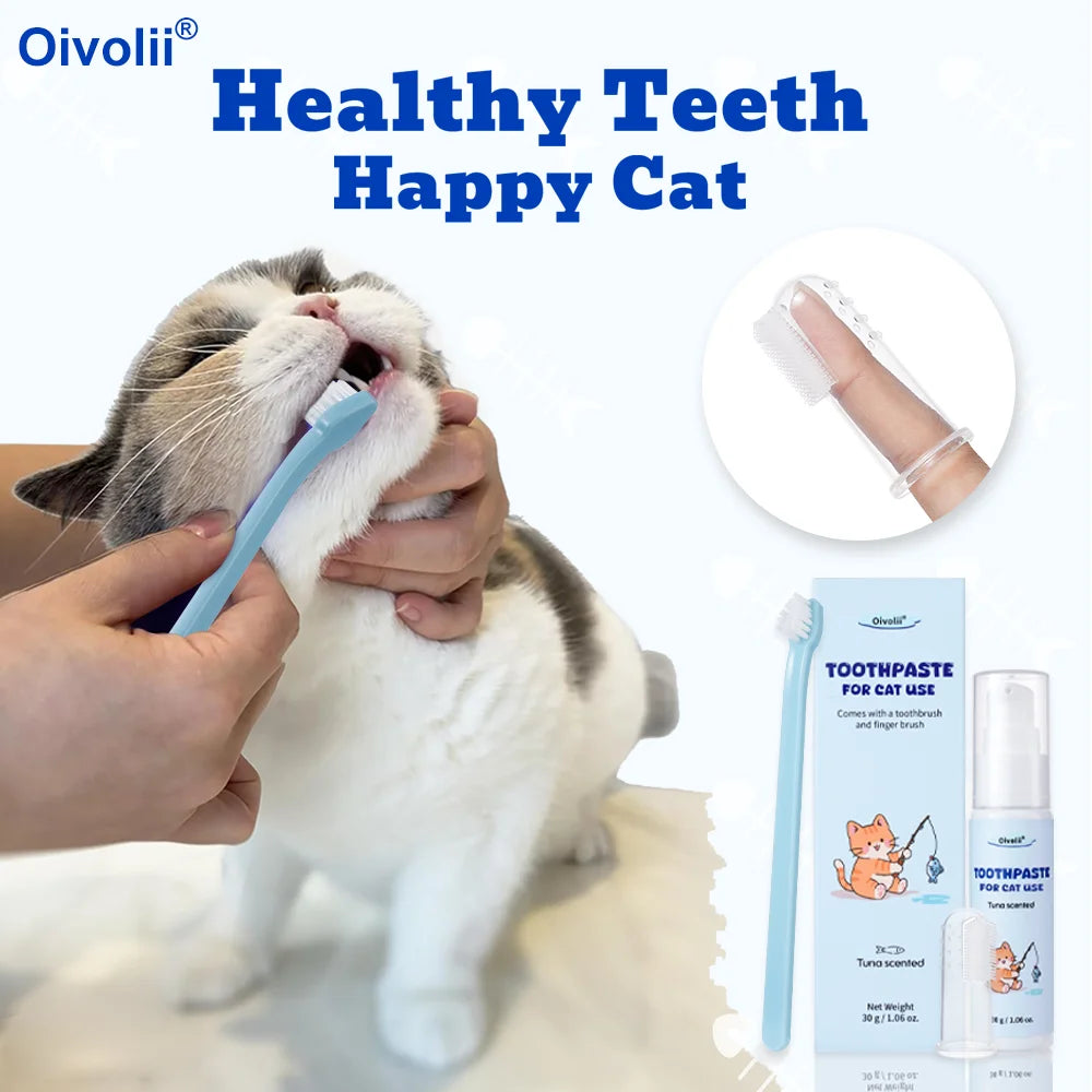 Tuna Flavored Cat Toothpaste Safe Dog Dental Care