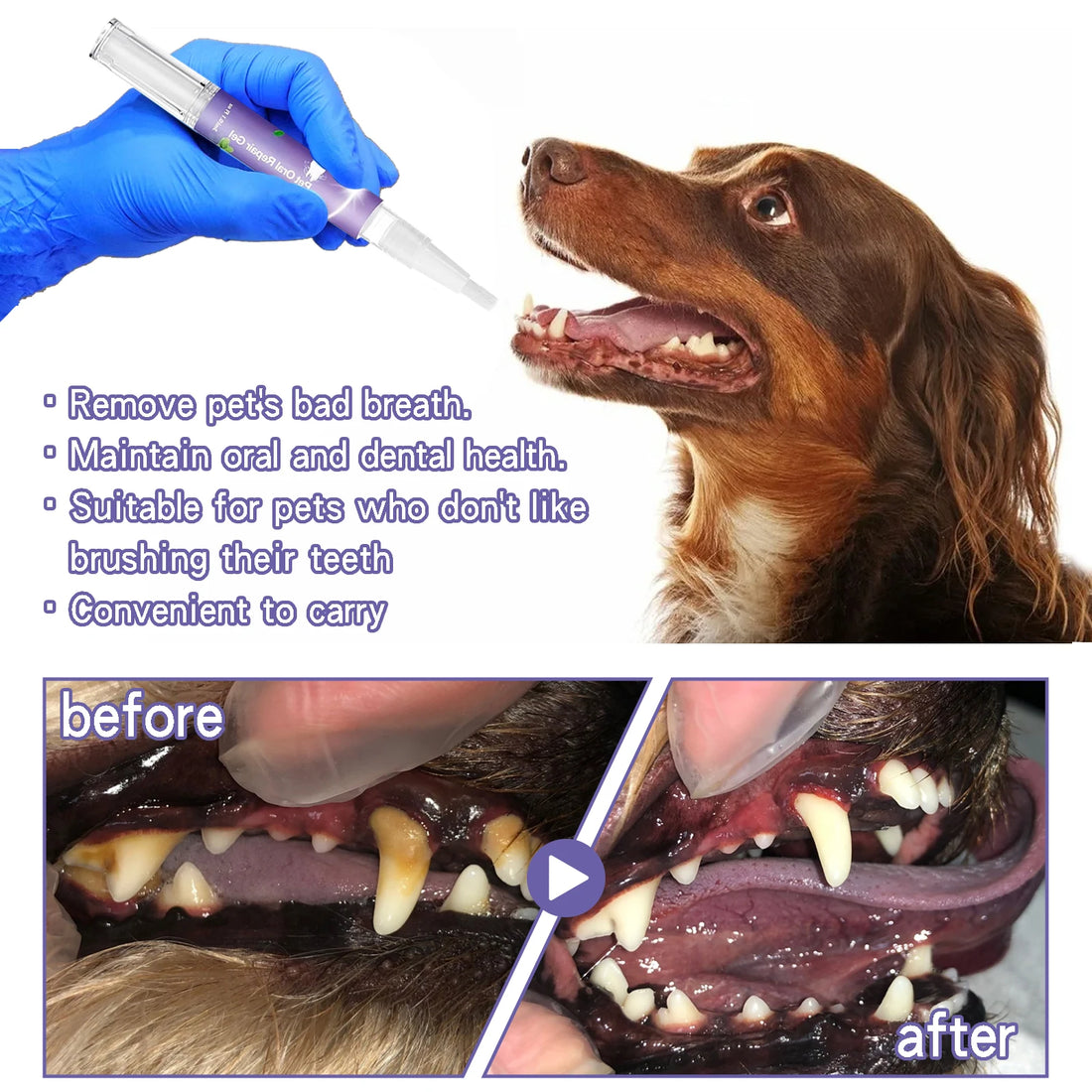 Pet Dental Gel Teeth Cleaning Pen for Dogs Dental Care