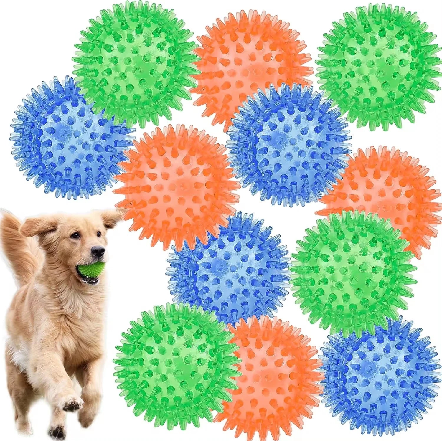Dog Toys Spiky Balls Cleans Teeth and Gum Chewers