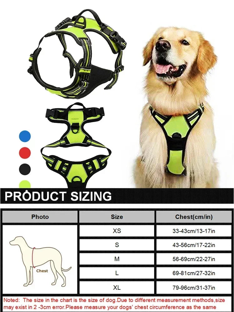 Reflective Breathable Vest Chest Strap Leash Pet Collar
