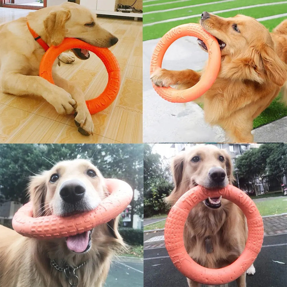 Dog Ring Toys Rubber Chewing Flying Floating Fetch Toys