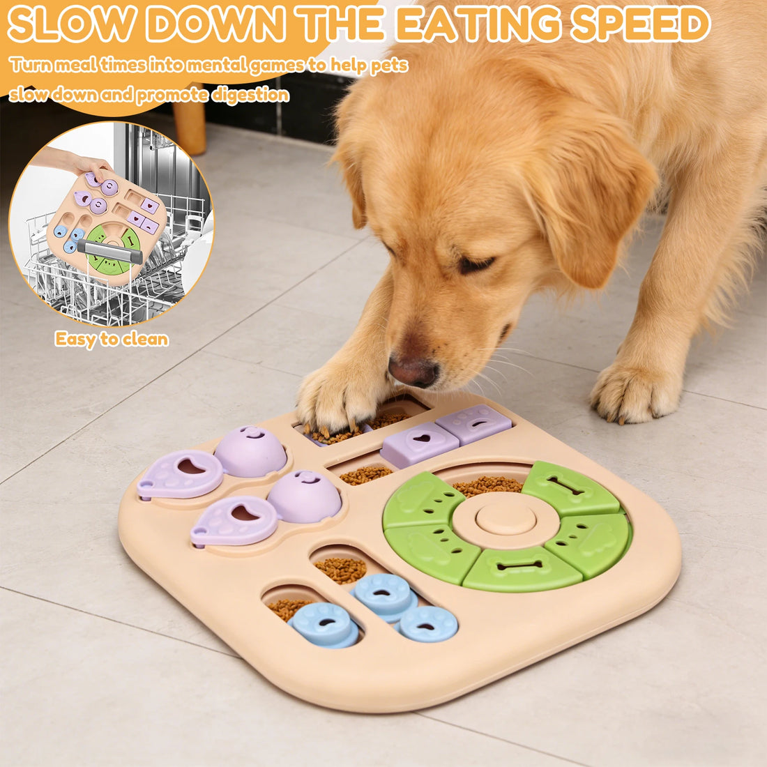 Interactive Dog Puzzle Toys Plastic Treat Dog Toys
