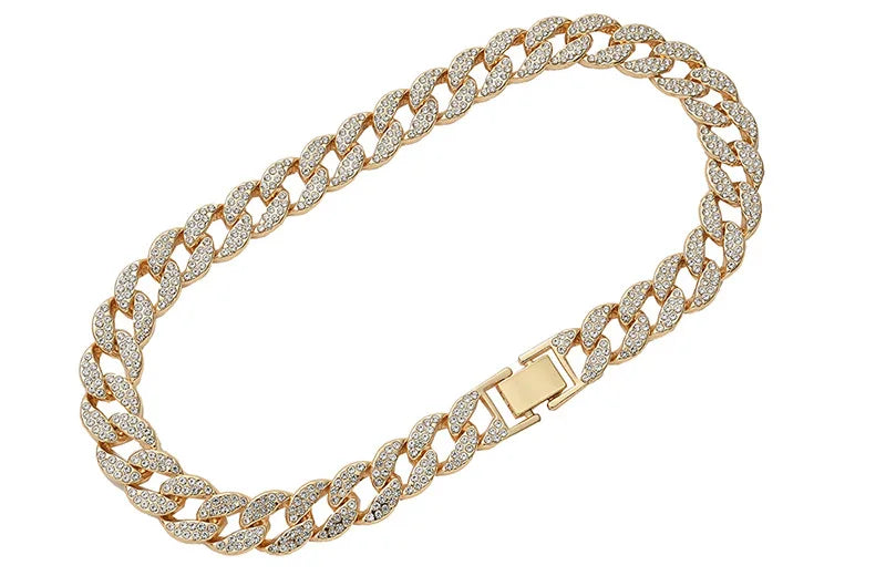 Dog Cuban Gold Chain Luxury Diamond Dog Collar Leash