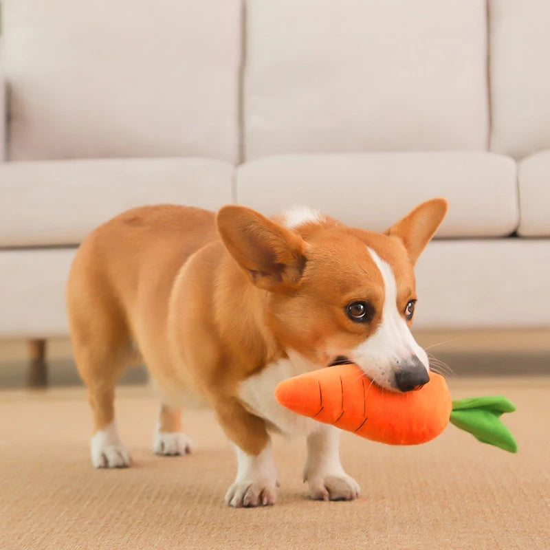 Dog Toy Pet Carrot Plush Toy Vegetable Chew Toy