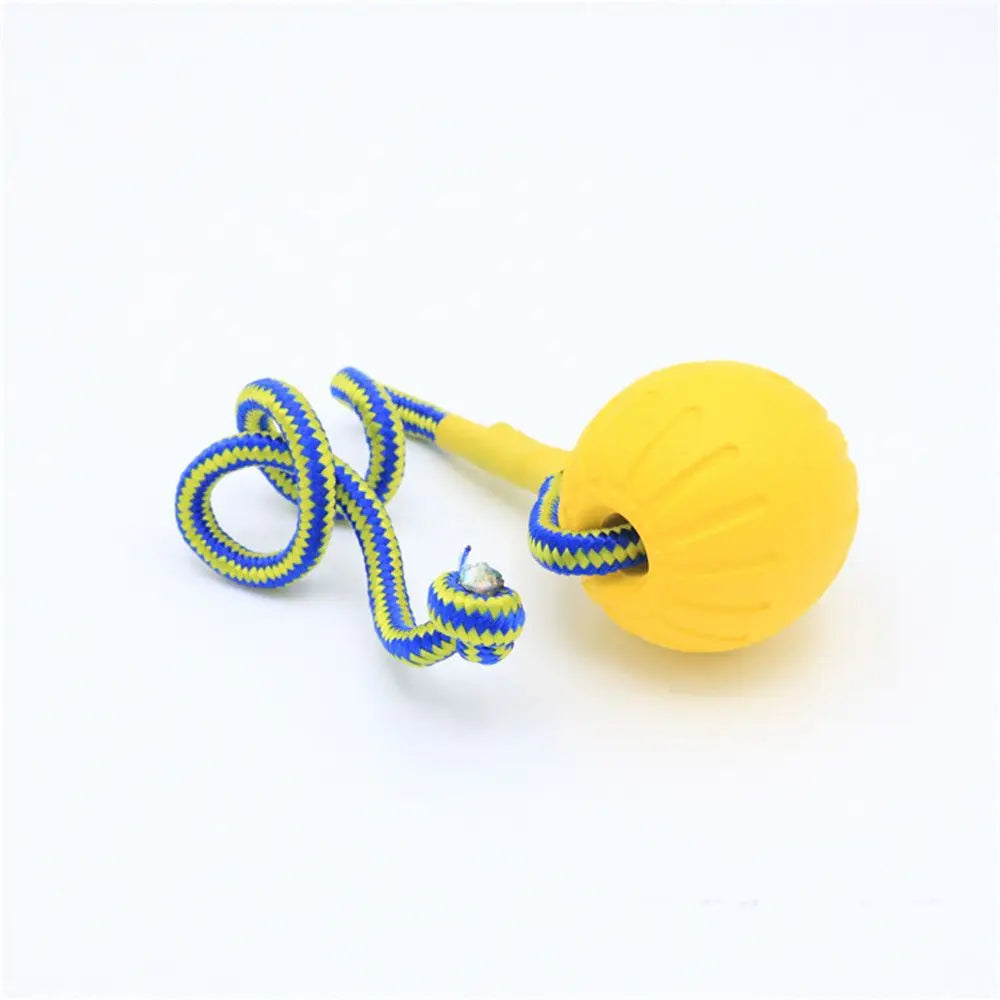 Yellow Rubber Ball Pet Dog Training Chew Play Fetch Toys