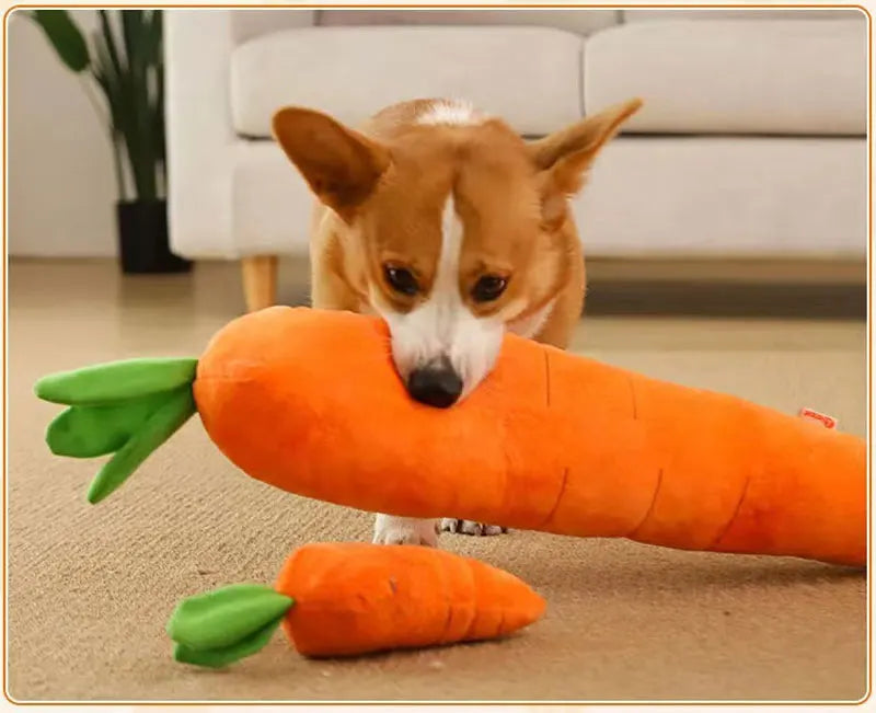 Dog Toy Pet Carrot Plush Toy Vegetable Chew Toy
