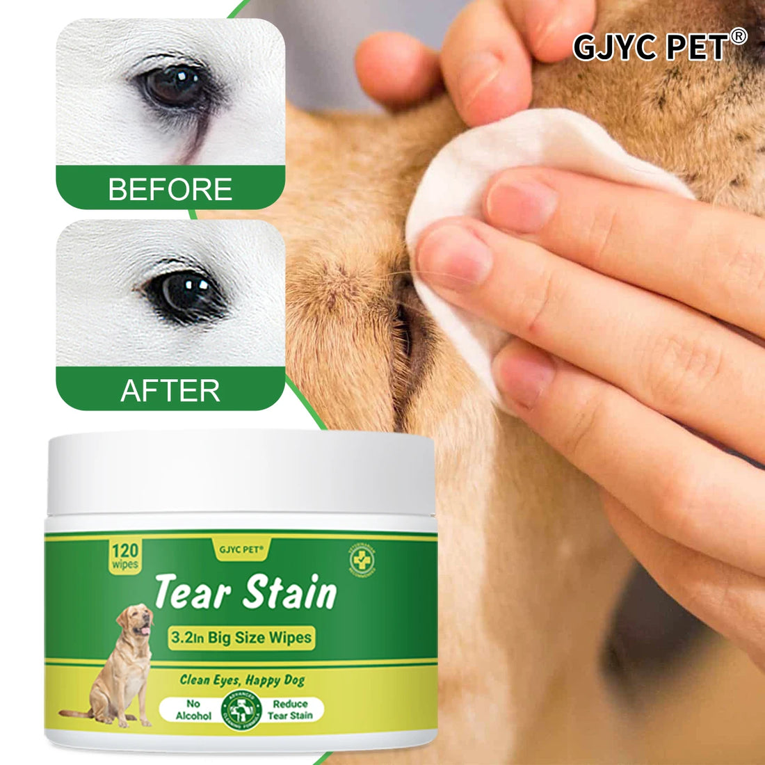 PET Large Size Pet Eye Wipes Tear Stain Remover Care