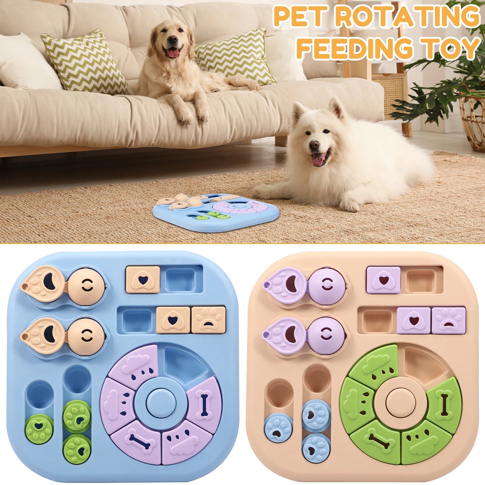 Interactive Dog Puzzle Toys Plastic Treat Dog Toys