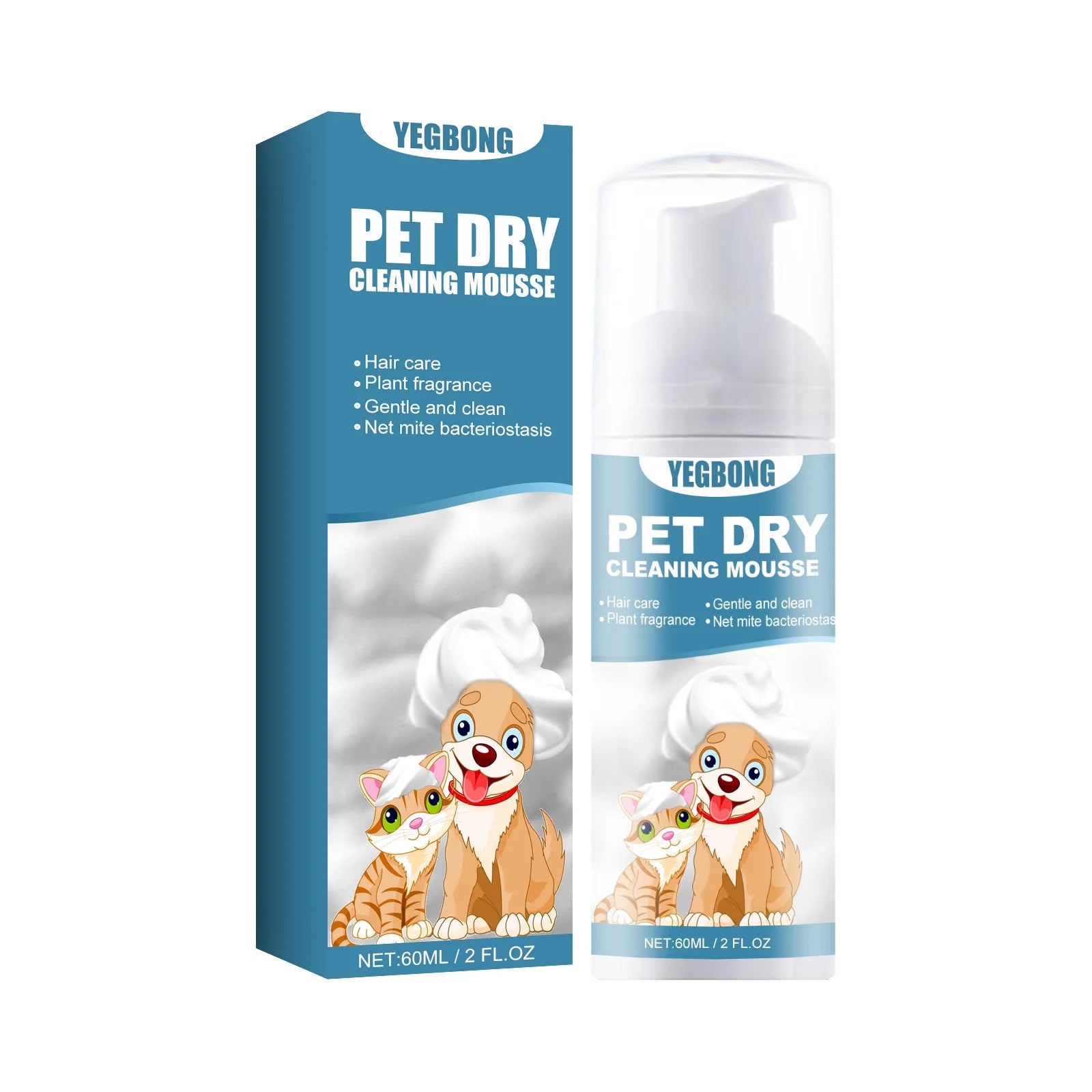 Yegbong Pet Dry Shampoo No Rinse Waterless Wash