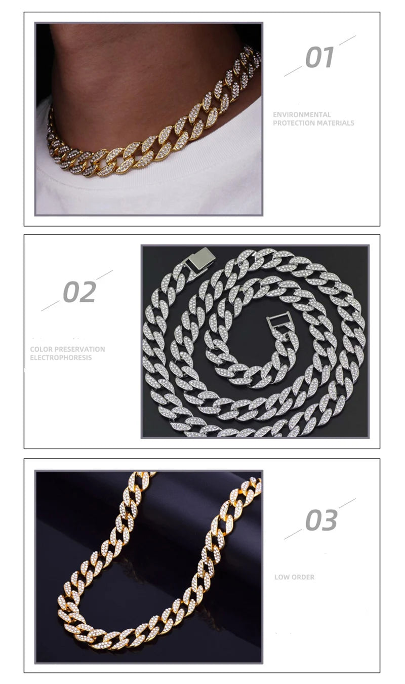 Dog Cuban Gold Chain Luxury Diamond Dog Collar Leash