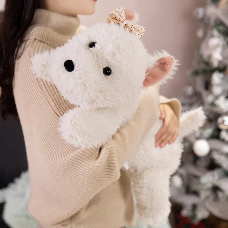Fluffy Hair West Highland Dog Terrier Plushie Pillow