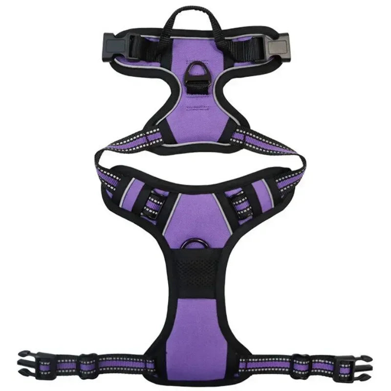 Reflective Breathable Vest Chest Strap Leash Pet Collar