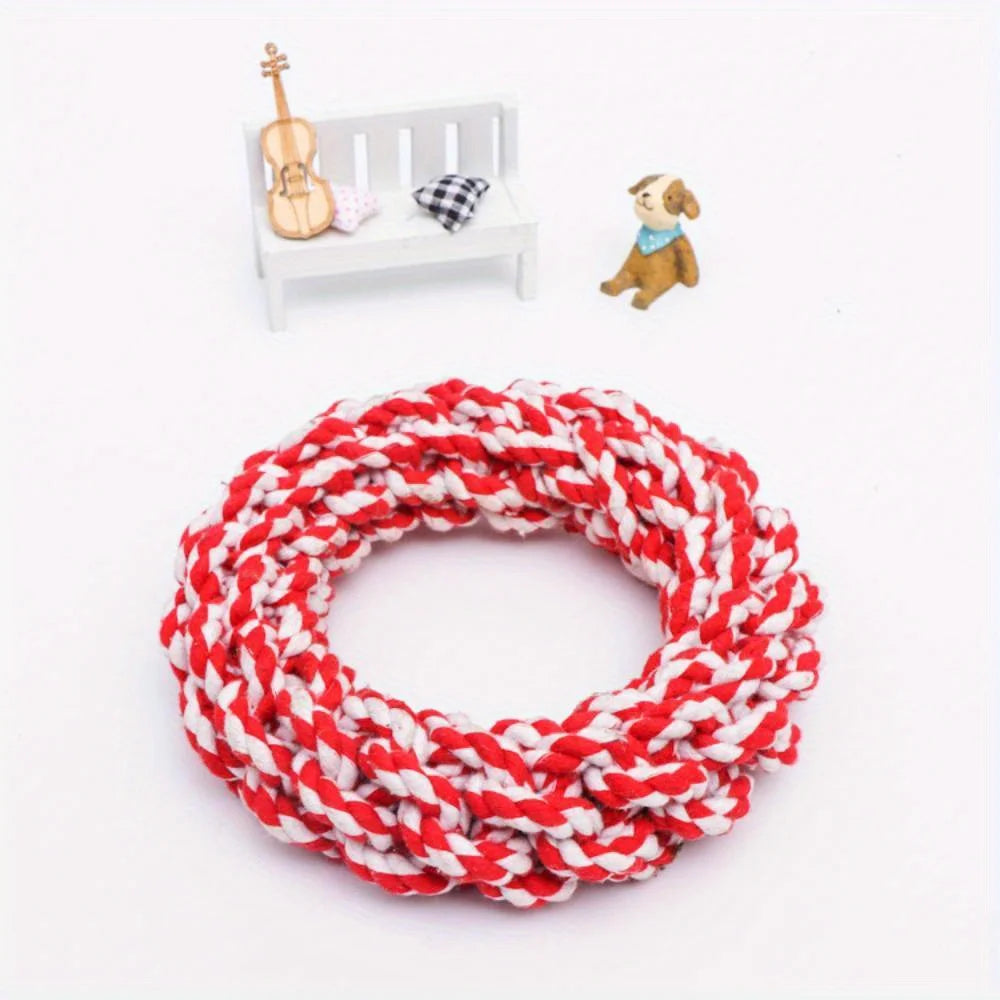 Durable Rope Dog Chew Toy-Twisted Ring Design toys