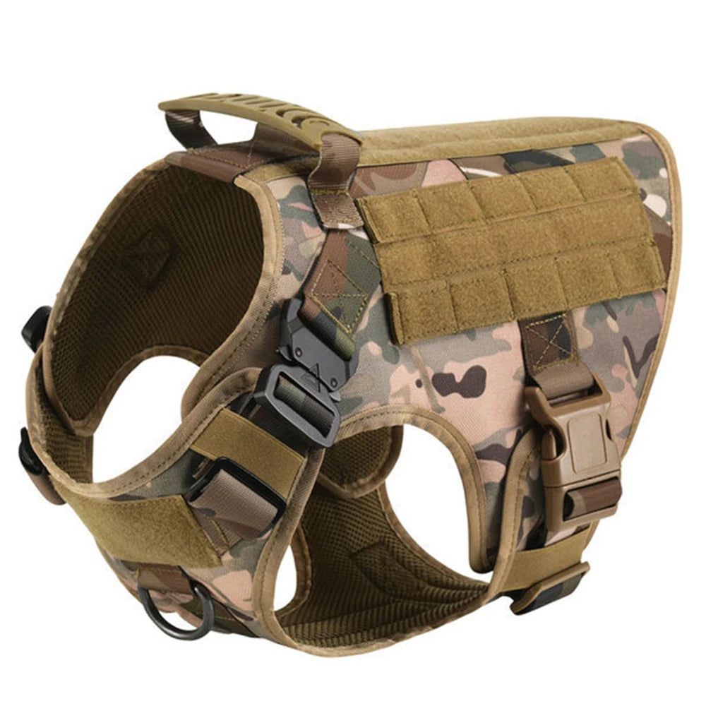 Military Large Dog Harness Pet Leash Collar
